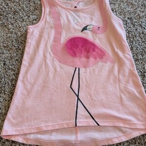 6/$35 Wonder Nation Light Pink Flamingo Tank Top